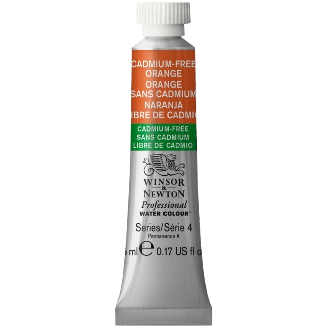 Акварель художественная Winsor&Newton "Professional", 5мл, туба, сер.4 №899 бескадмиевый оранжевый