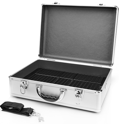 Чемодан для 358 маркеров Copic Too Corporation серебристый с ручкой и ремешком купить в магазине маркеров ArtCraft.Space с доставкой по РФ и СНГ