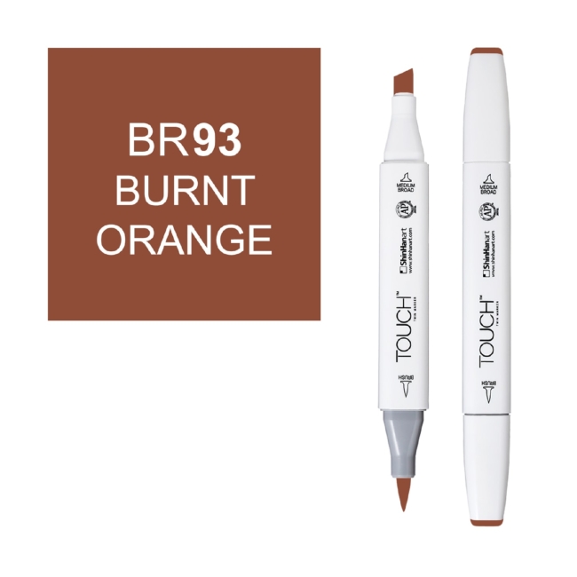 Маркер двухсторонний спиртовой  TOUCH TWIN BRUSH BR93 Оранжевый жженый