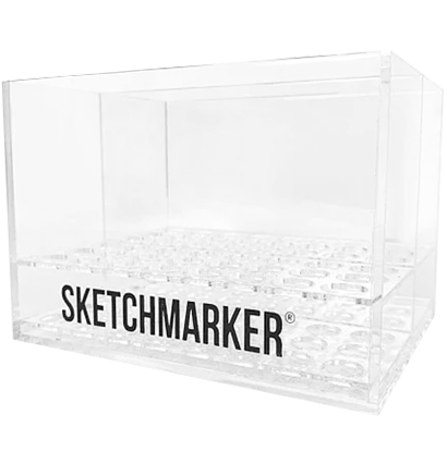 Пенал-органайзер пластиковый для 48 маркеров Sketchmarker настольный прозрачный купить в магазине маркеров ArtCraft.Space с доставкой по РФ и СНГ