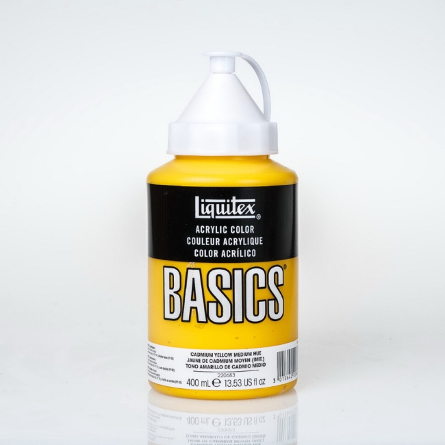 Краска акриловая LIQUITEX Basics №161 кадмий светлый желтый 400 мл купить в художественном магазине ArtCraft.Space с доставкой по всему миру