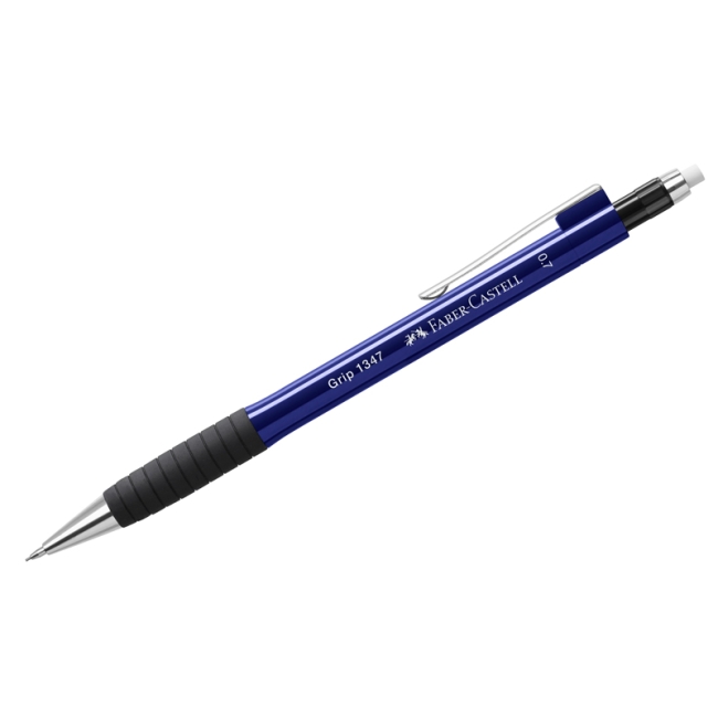 Карандаш механический Faber-Castell "Grip 1347" В, 0,7мм, грип, с ласт., автоподача грифеля, темно-синий