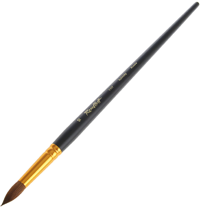 Кисть Roubloff колонок №10 круглая для акварели, гуаши и масла с короткой чёрной ручкой  купить в магазине товаров для рисования ArtCraft.Space