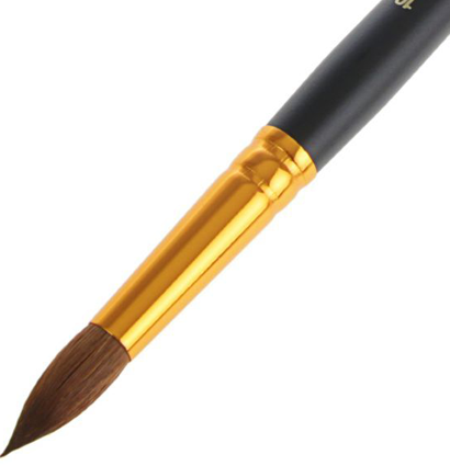 Кисть Roubloff колонок №10 круглая для акварели, гуаши и масла с короткой чёрной ручкой  купить в магазине товаров для рисования ArtCraft.Space