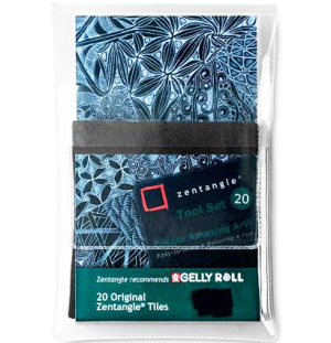 Набор карточек Zentangle 20л 89х89мм черный,, Набор карточек Zentangle 20л 89х89мм черный,,