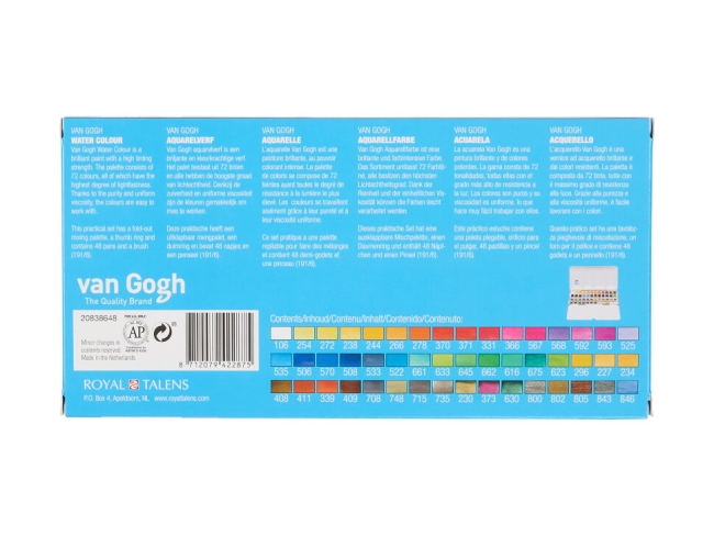 Акварель Van Gogh Royal Talens набор 48 кювет в металлическом кейсе купить в художественном магазине ArtCraft.Space