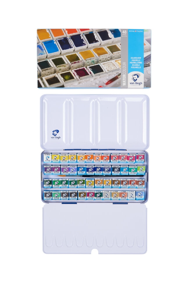 Акварель Van Gogh Royal Talens набор 48 кювет в металлическом кейсе купить в художественном магазине ArtCraft.Space