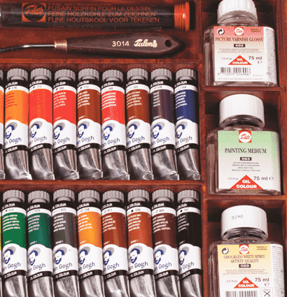 Масляные краски Van Gogh Oil Colour Expert Box эксперт-набор 26 цветов, кисти, связующие и палитра в этюднике купить в художественном магазине ArtCraft.Space с доставкой по РФ и СНГ