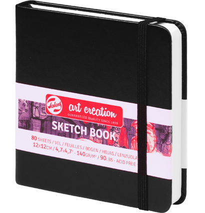 Скетчбук черный квадратный Art Creation Sketchbook Royal Talens с резинкой 20х20 см / 80 листов / 140 гм купить в художественном магазине ArtCraft.Space с доставкой по РФ и СНГ