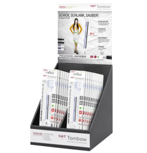 Дисплей в комплекте с ластиками Tombow MONO Zero, 20шт, 10 EHR-KUR+10 EHR KUS ПОД ЗАКАЗ,