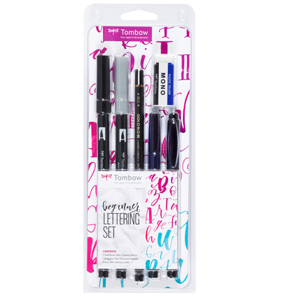 Набор для леттеринга Tombow Lettering Set Beginner из брашпенов, карандаша и ластика купить в магазине товаров для рисования ArtCraft.Space с доставкой по РФ и СНГ