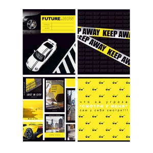 Тетрадь 48л., А5, клетка BG "Lost in city", выб. лак, форзац с дизайном