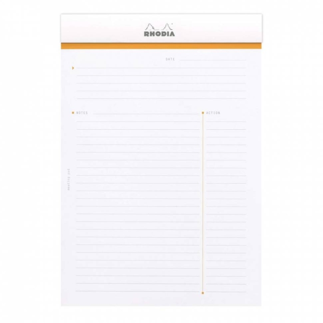 Ежедневник Rhodia Basics, 148х210 мм, белый, мягкая обложка, линия, 80л, белый, микроперф., 80г/м2,,