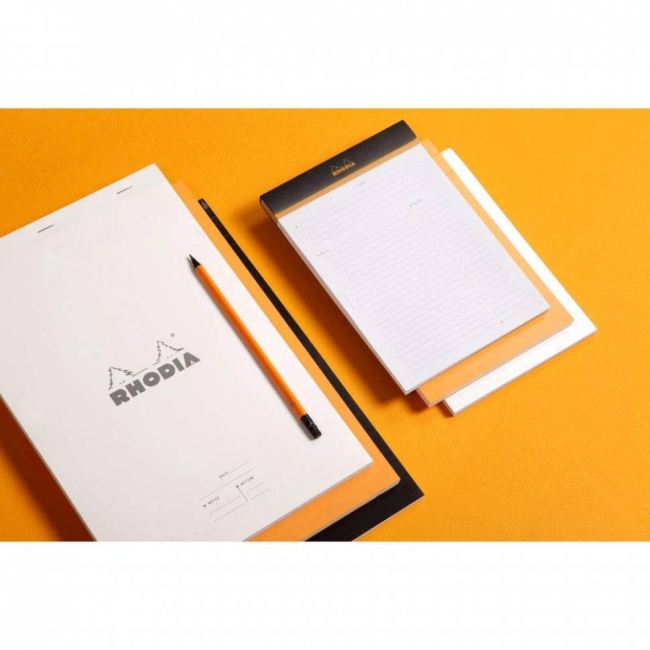 Ежедневник Rhodia Basics, 148х210 мм, белый, мягкая обложка, линия, 80л, белый, микроперф., 80г/м2,,