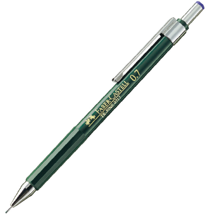 Карандаш механический Faber-Castell TK-Fine 9717 для скетчей с ластиком, грифель 0.7 мм HB купить в художественном магазине ArtCraft.Space с доставкой по РФ и СНГ