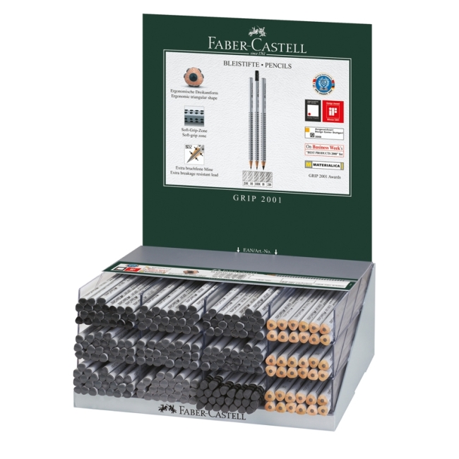 Карандаш ч/г Faber-Castell "Grip 2001" трехгран., заточен., дисплей