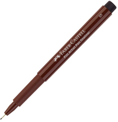 Линер капиллярный Faber-Castell Pitt Artist Pen цвета сепия, перо S - 0.3 мм купить в магазине товаров для рисования ArtCraft.Space с доставкой по РФ и СНГ