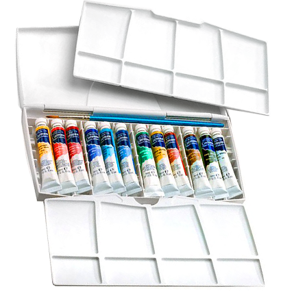 Акварель Cotman Winsor&Newton Painting Plus в наборе 24 цвета в тубах и кисть купить в магазине ArtCraft.Space с доставкой