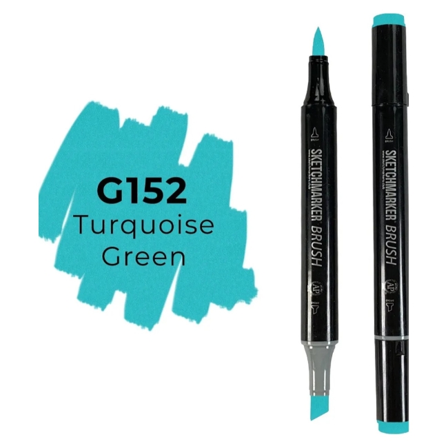 Маркер SKETCHMARKER Brush двухсторонний на спирт.основе цв.G152 Бирюзово-зеленый