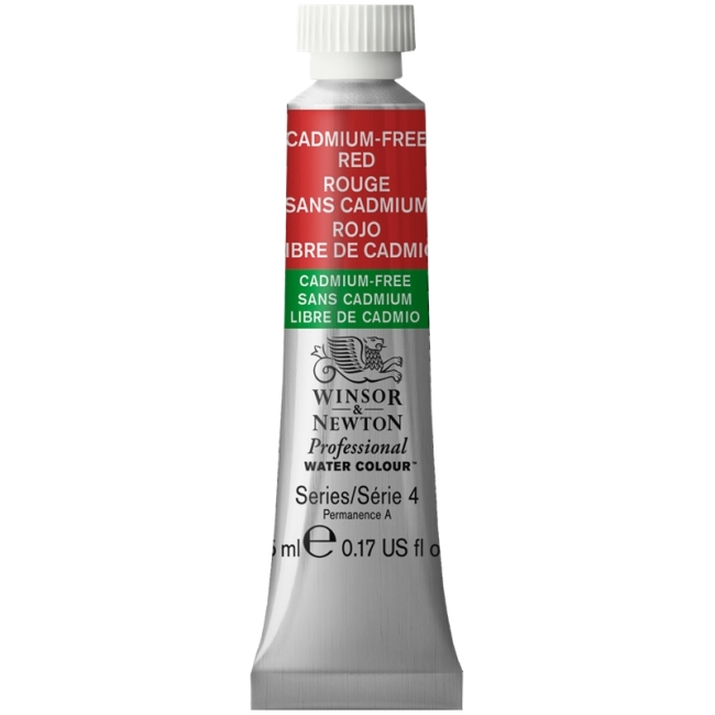Акварель художественная Winsor&Newton "Professional", 5мл, туба, сер.4 №901 бескадмиевый красный