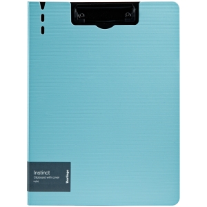 Папка-планшет с зажимом Berlingo "Instinct" А4, пластик (полифом), аквамарин/черный