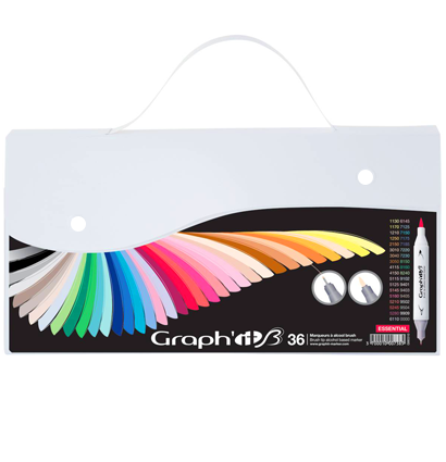 Набор маркеров для рисования Graph'it Brush 36 в фирменном кейсе купить маркеры с кистью в художественном магазине ArtCraft.Space с доставкой по РФ и СНГ