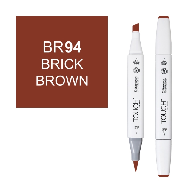 Маркер двухсторонний спиртовой  TOUCH TWIN BRUSH BR94 Коричневый кирпичный