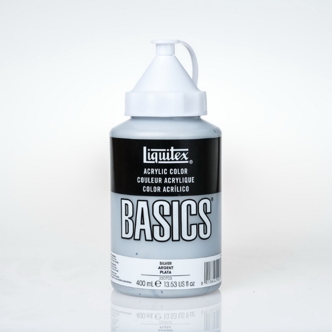 Краска акриловая LIQUITEX Basics №236 серебро 400 мл купить в художественном магазине ArtCraft.Space с доставкой
