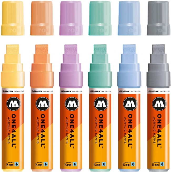 Molotow Набор маркеров ONE4ALL 627HS Pastel 1 6 шт 200461 15 мм