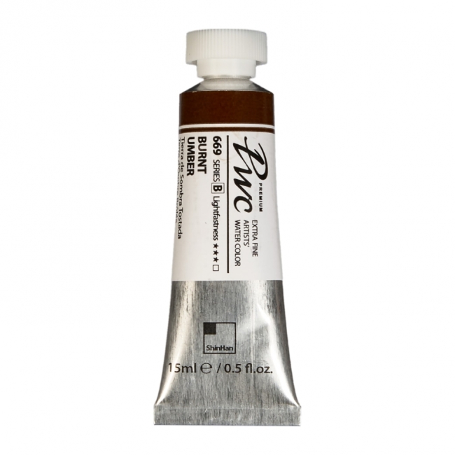Краска акварельная SH PWC туба 15мл №669 (B) умбра жженая,