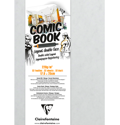 Скетчбук для маркеров Comic Book ClaireFontaine склейка А5 / 32 листа / 220 гм  купить в магазине ArtCraft.Space с доставкой по всему миру