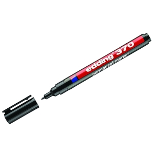 Маркер перманентный Edding "370" черный, пулевидный, 1мм