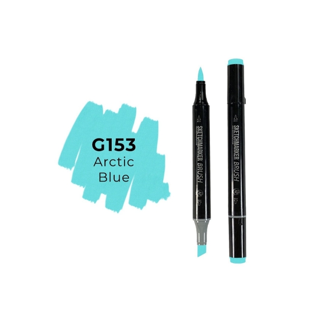 Маркер SKETCHMARKER Brush двухсторонний на спирт.основе цв.G153 Арктический голубой