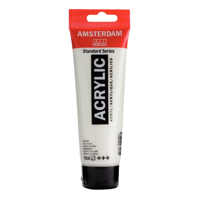 Краска акриловая Amsterdam туба 120мл №104 Белила цинковые