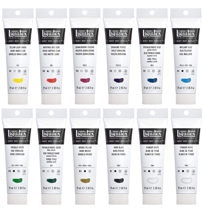 Набор акриловых красок Liquitex Acrylic Classic Heavy Body 12 цветов в тубах 59 мл купить в художественном магазине ArtCraft.Space с доставкой по РФ и СНГ