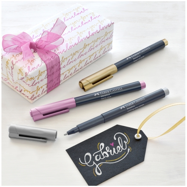 Набор маркеров для декорирования Faber-Castell "Metallics" 12цв., металлик, пулевидный, 1,5мм, европодвес