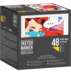 Набор маркеров SKETCHMARKER BRUSH Pop Art style 48шт поп арт пластик.бокс,