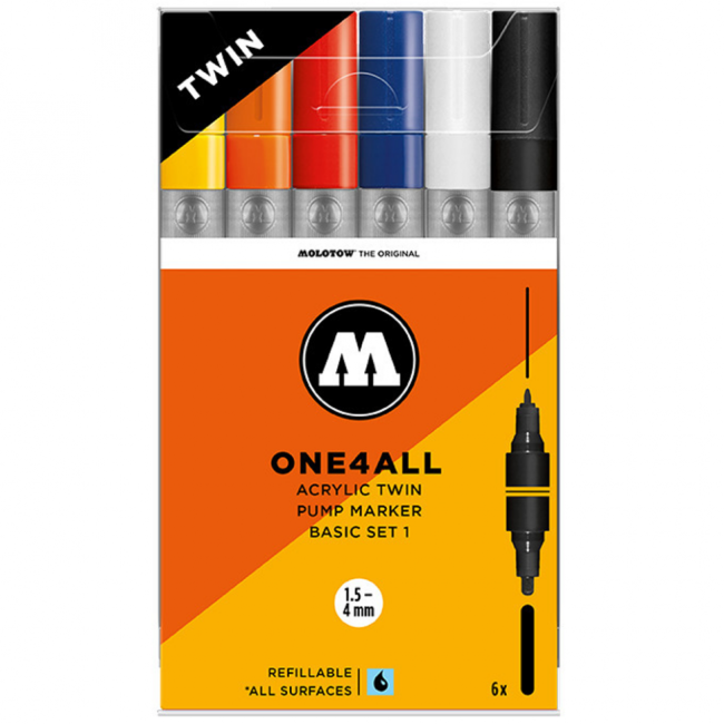 Molotow Набор маркеров ONE4ALL Acrylic Twin Basic Set 1 200488