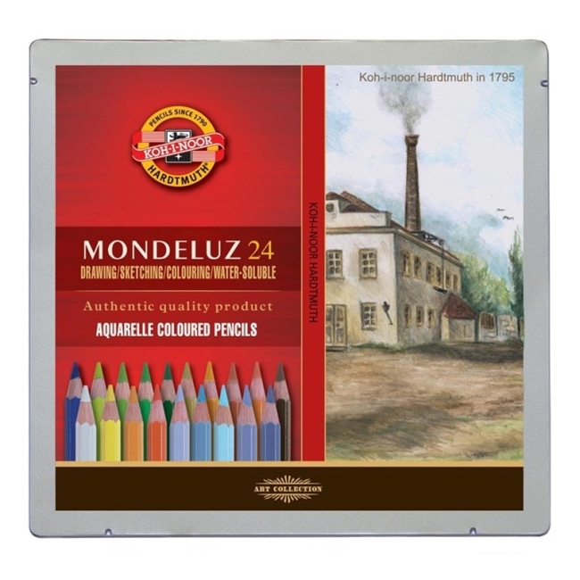 Набор аквар.карандашей  MONDELUZ  LANDSCAPE 3724 24цв металл.коробка