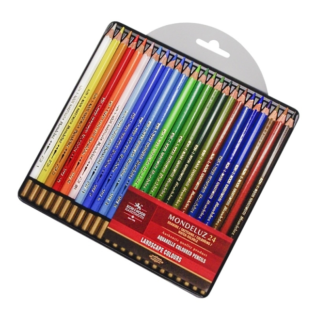 Набор аквар.карандашей  MONDELUZ  LANDSCAPE 3724 24цв металл.коробка