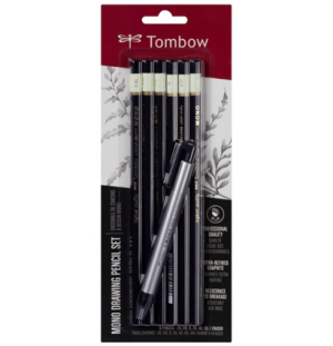 Набор карандашей чернографитных Tombow MONO 100, 6 шт. + ластик-ручка MONO-6PC-SET, , шт,
