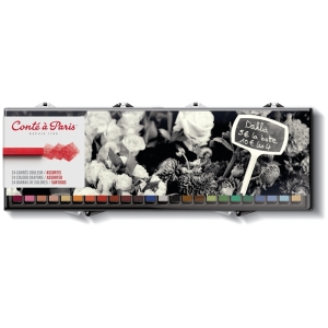 Набор цветных мелков Conte a Paris, 24цв, пластик. коробка