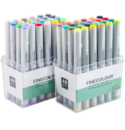 Finecolour Junior набор спиртовых маркеров 48 цветов в фирменном кейсе файнколор джуниор купить в магазине маркеров ArtCraft.Space с доставкой по РФ и СНГ