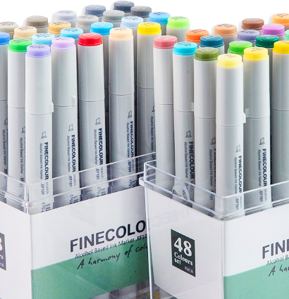 Finecolour Junior набор спиртовых маркеров 48 цветов в фирменном кейсе файнколор джуниор купить в магазине маркеров ArtCraft.Space с доставкой по РФ и СНГ