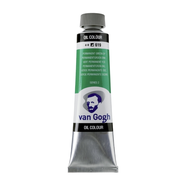 Краска масляная Van Gogh туба 40мл №619 Зеленый насыщенный устойчивый