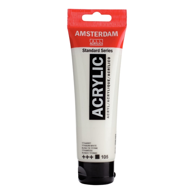 Краска акриловая Amsterdam туба 120мл №105 Белила титановые