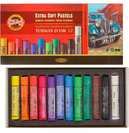Пастель художественная сухая Toison D'or Extra Soft 8552 Koh-I-Noor 12 цветов купить в художественном магазине ArtCraft.Space