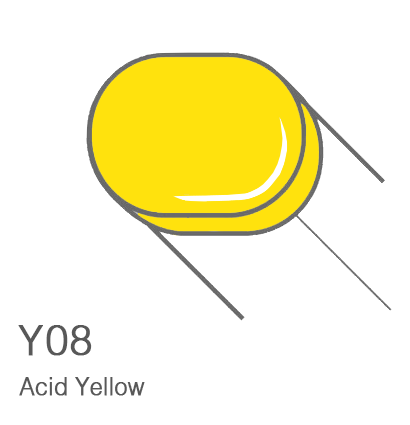 Маркер с кистью Copic Sketch Y08 Acid Yellow / Кислотный Желтый поштучно купить в официальном магазине Копик Клаб ArtCraft.Space с доставкой по всему миру