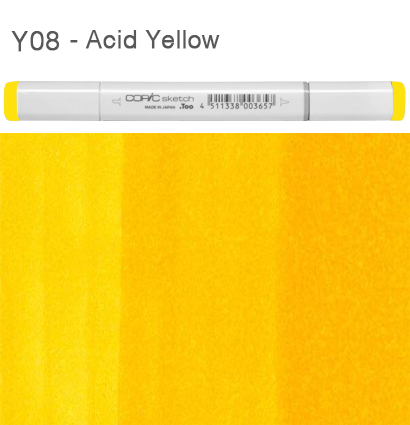Маркер с кистью Copic Sketch Y08 Acid Yellow / Кислотный Желтый поштучно купить в официальном магазине Копик Клаб ArtCraft.Space с доставкой по всему миру