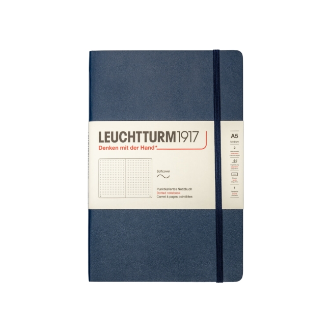 Блокнот Leuchtturm1917 Classic A5 (14.5x21см.) 80г/м2 - 123 стр. в точку, мягкая обложка, цвет: Синий Неви
